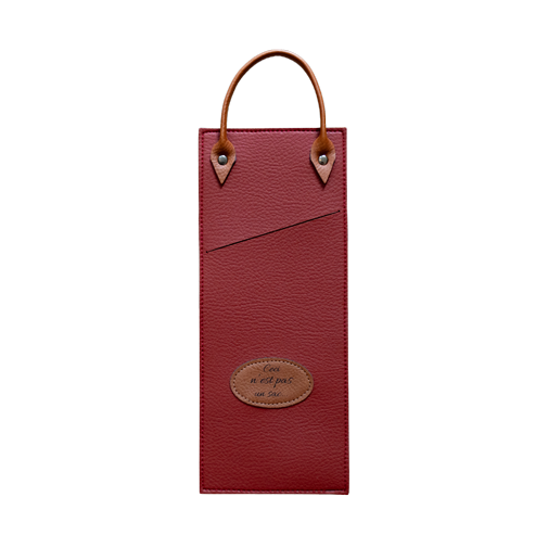 Pochette rouge avec anse brune
