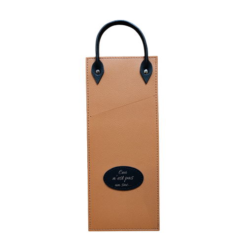Pochette brune avec anse noir